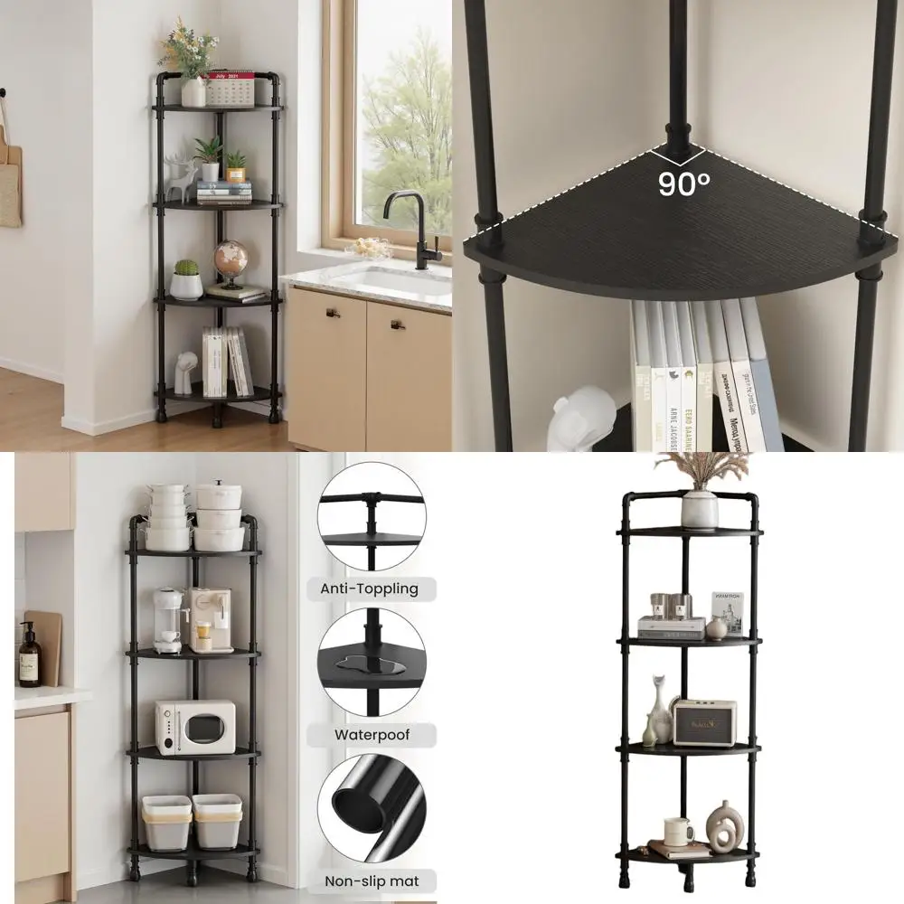 4-Tier Grey Shelving Stand for Storage, Ideal for Books, Bathroom, Living Room, Kitchen, and Home Office (Black)
4-Tier Grey Shelving Stand for Storage, Ideal for Books, Bathroom, Living Room, Kitchen, and Home Office (Black)