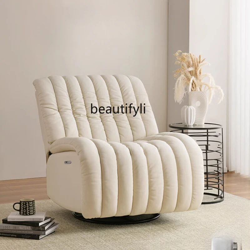 Multifunctional electric single leather rockable, rotatable and reclining electric sofa
Multifunctional electric single leather rockable, rotatable and reclining electric sofa