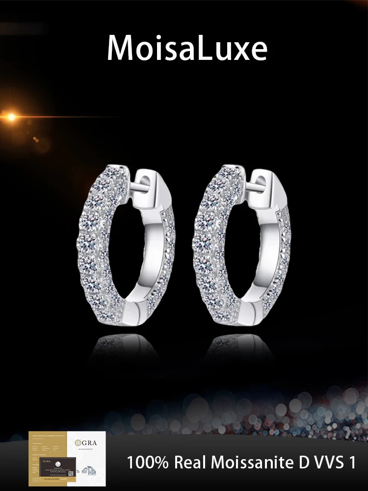 MoisaLuxe Official Store Plata Sterling 925 Silver Round Full Inlaid Moissanite Earrings Hoops Piercing Fashion Jewelry Gift
MoisaLuxe Official Store Plata Sterling 925 Silver Round Full Inlaid Moissanite Earrings Hoops Piercing Fashion Jewelry Gift