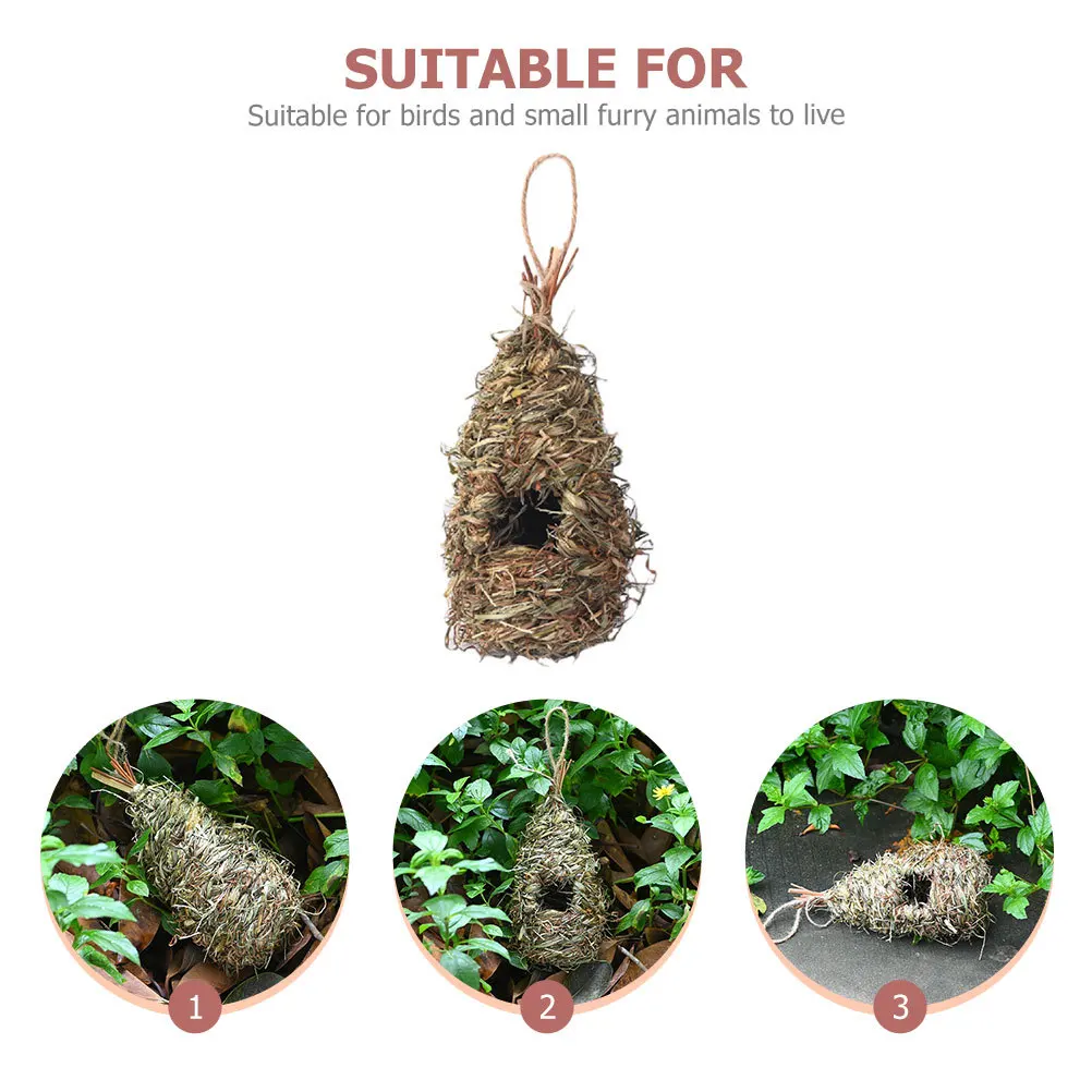 Woven Bird House for Outside Use Straw Decorative Nest Hanging Garden Birdhouse Ornament Warm Shelter for Birds and Small
Woven Bird House for Outside Use Straw Decorative Nest Hanging Garden Birdhouse Ornament Warm Shelter for Birds and Small