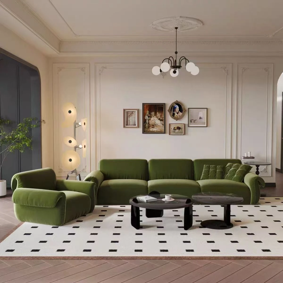 DSA living room Chinese retro sofa cream style home living room Chinese antique straight row sofa
DSA living room Chinese retro sofa cream style home living room Chinese antique straight row sofa