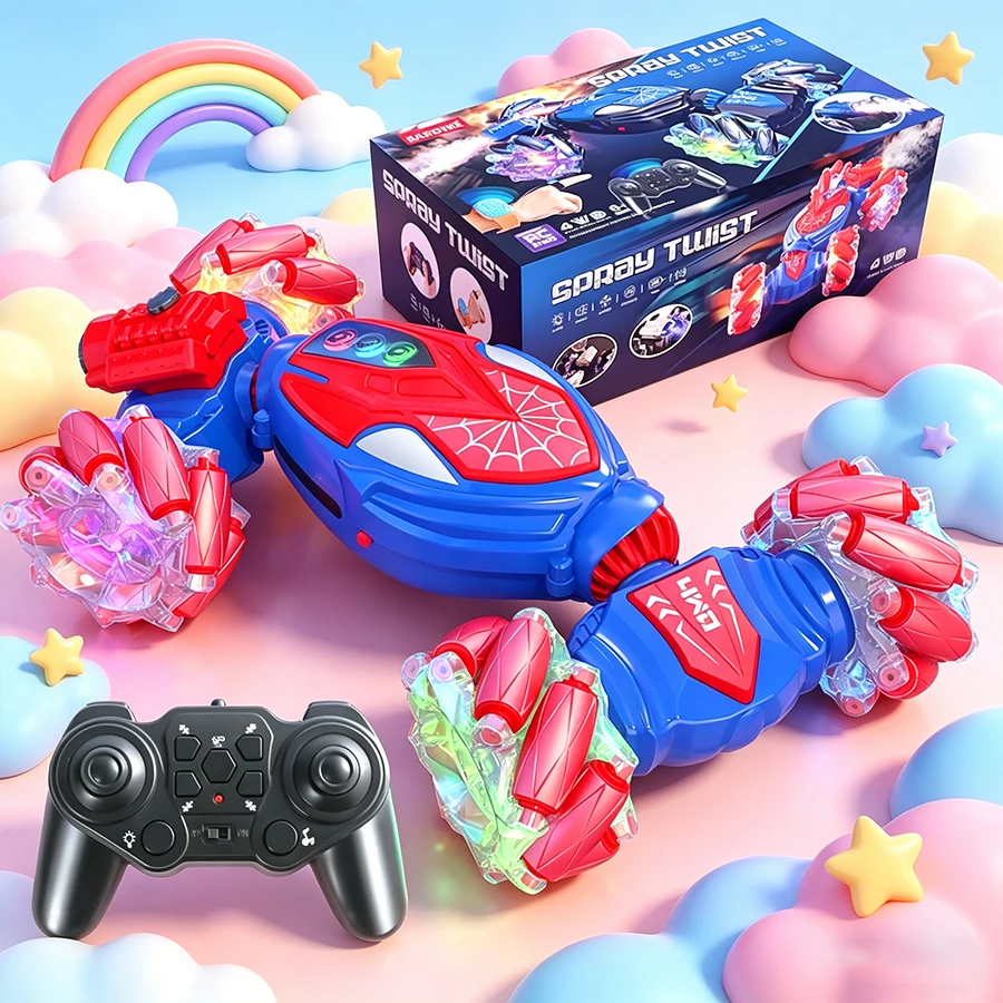 Spray twist 2.4G remote control stunt car Cool gesture induction 13 way control Sound light drift tail flick children's toy car
Spray twist 2.4G remote control stunt car Cool gesture induction 13 way control Sound light drift tail flick children's toy car