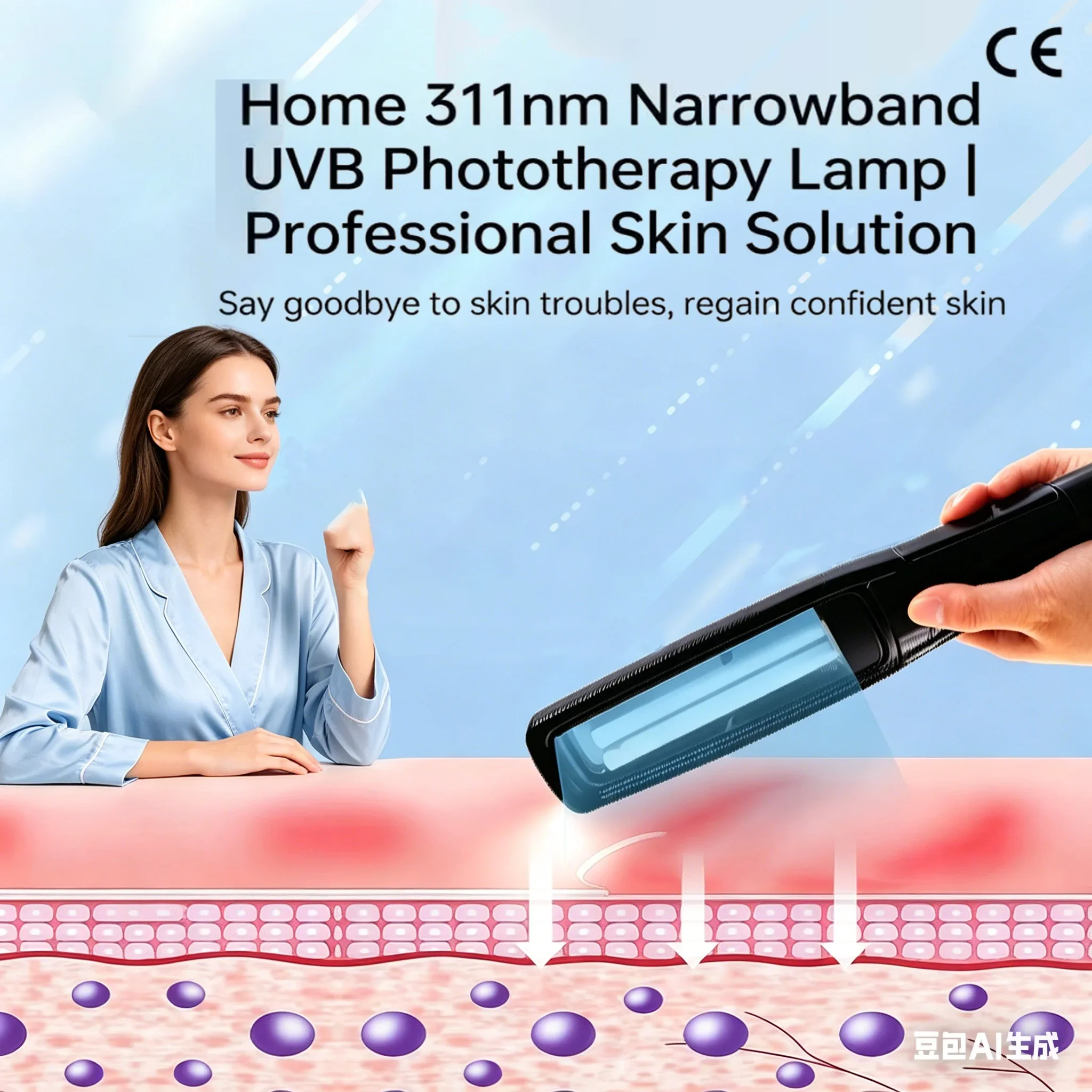 311nm UVB Lamp Phototherapy Instrument for Vitiligo Psoriasis White Spots Skin Disease Ultraviolet Treatment Device
311nm UVB Lamp Phototherapy Instrument for Vitiligo Psoriasis White Spots Skin Disease Ultraviolet Treatment Device