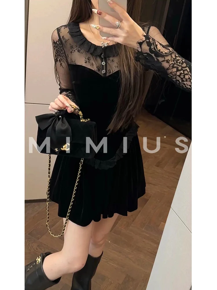 Ele Bla Velvet Dr Women's round Ne Lace Splicing Vintage Sle Long Sve Dr for Wedding Ci Commuting Date T...
Ele Bla Velvet Dr Women's round Ne Lace Splicing Vintage Sle Long Sve Dr for Wedding Ci Commuting Date T...
