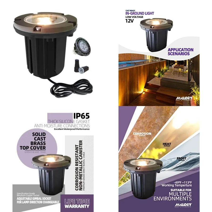 Low Voltage Landscape Lights, φ125 mm Brass Top Cover 12V Outdoor In Ground Lights, LED Well Lighting for Pathway, Driveway, De
Low Voltage Landscape Lights, φ125 mm Brass Top Cover 12V Outdoor In Ground Lights, LED Well Lighting for Pathway, Driveway, De