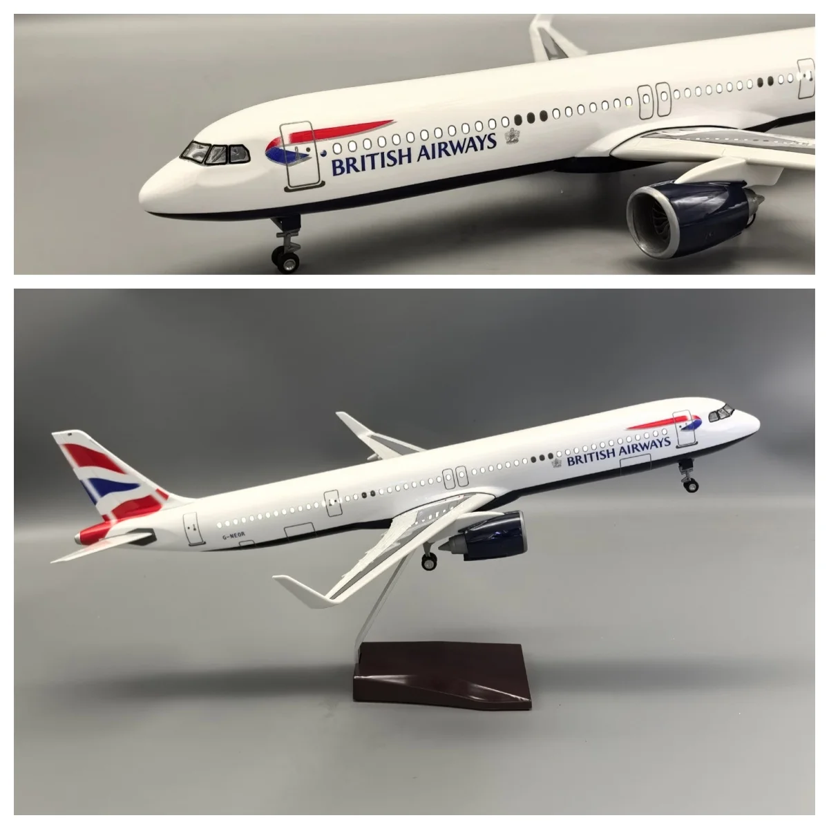 44cm Britain A321neo Airplane Model Toy Kit Diecast Resin collectible aircraft with Stand And wheel for Collections and Displays
44cm Britain A321neo Airplane Model Toy Kit Diecast Resin collectible aircraft with Stand And wheel for Collections and Displays