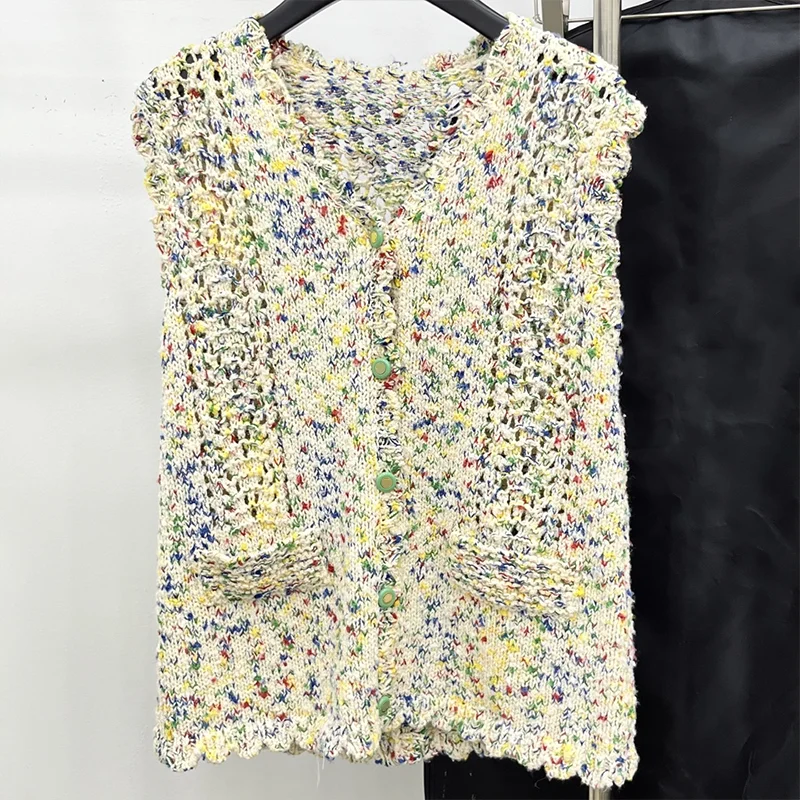 Высококачественный ажурный волнистый узор, кружевной цветной вышитый женский жилет, топ на бретелях, осенняя одежда, свитер 25100890
Высококачественный ажурный волнистый узор, кружевной цветной вышитый женский жилет, топ на бретелях, осенняя одежда, свитер 25100890