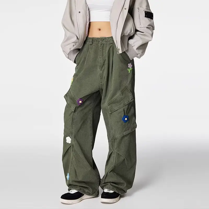 Ретро многоэтажные прямые рабочие брюки, мужские свободные повседневные брюки с цветочной вышивкой, молодежная одежда, летняя мода
Ретро многоэтажные прямые рабочие брюки, мужские свободные повседневные брюки с цветочной вышивкой, молодежная одежда, летняя мода