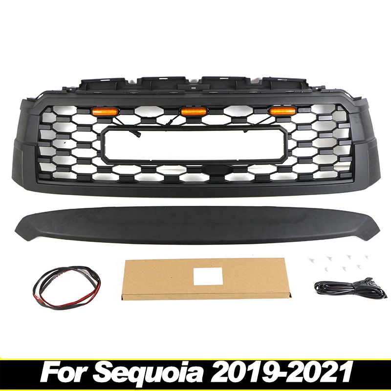 Grill front bumper grille modification accessories decoration Racing grillwith LED lights For Sequoia 2019-2021
Grill front bumper grille modification accessories decoration Racing grillwith LED lights For Sequoia 2019-2021