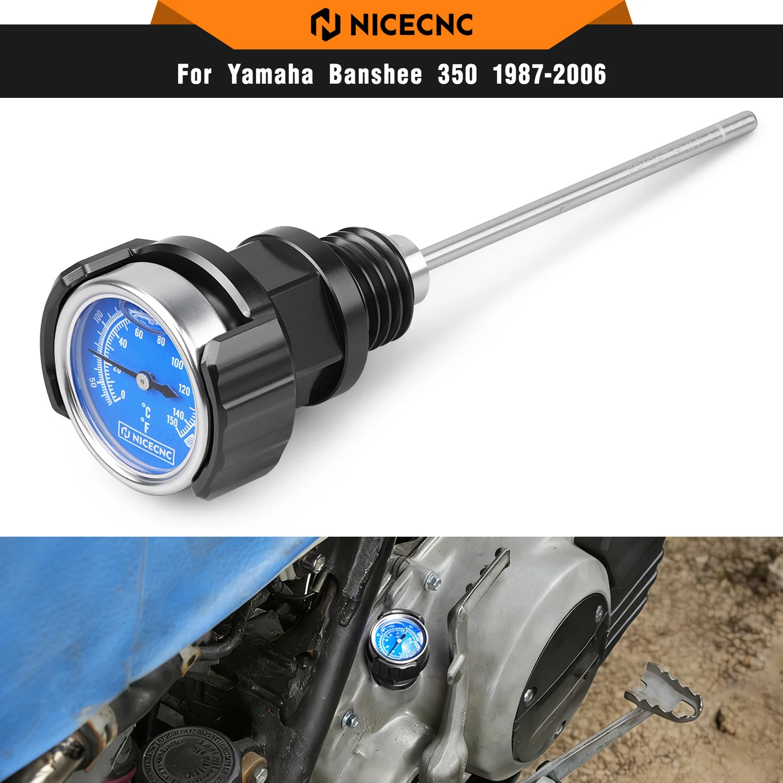 NICECNC For Yamaha Banshee 350 YFZ350 1987-2006 2005 ATV Aluminum Engine Oil Dipstick Temperature Gauge Replaces 4L0-15362-00-00
NICECNC For Yamaha Banshee 350 YFZ350 1987-2006 2005 ATV Aluminum Engine Oil Dipstick Temperature Gauge Replaces 4L0-15362-00-00