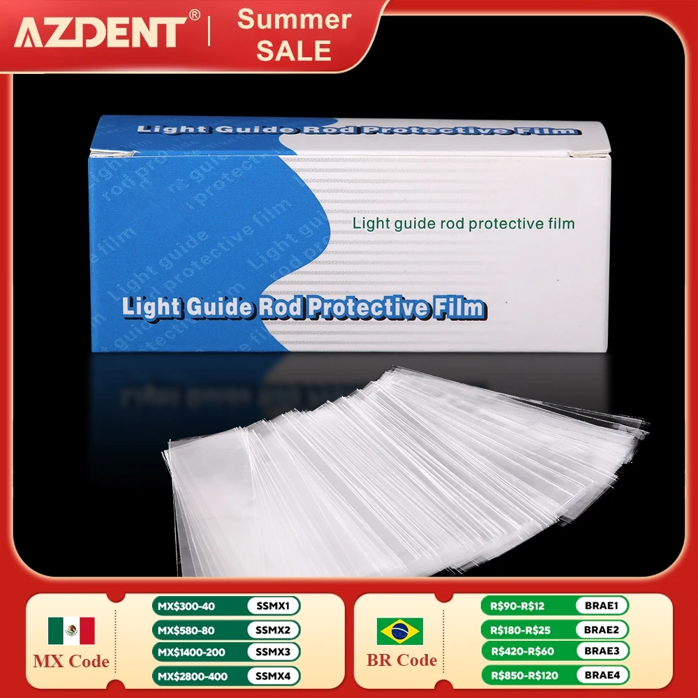 200PCS AZDENT Dental Light Curing Head Covers Disposable Guide Sleeve Protective Film Plastic 18*67mm Consumables
200PCS AZDENT Dental Light Curing Head Covers Disposable Guide Sleeve Protective Film Plastic 18*67mm Consumables