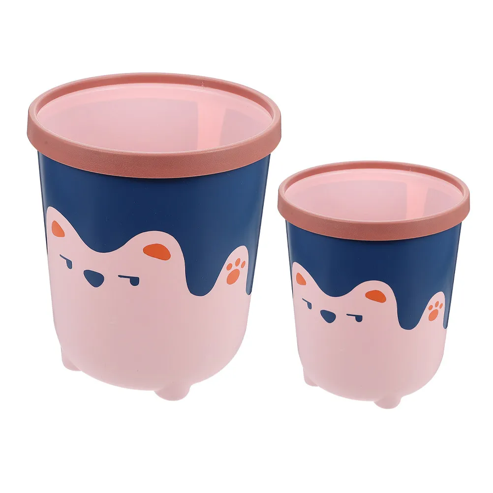2Pcs Cartoon Trash Can Portable Small Waste Basket for Bedroom Kitchen Office Plastic Wastebin Garbage Bin Container
2Pcs Cartoon Trash Can Portable Small Waste Basket for Bedroom Kitchen Office Plastic Wastebin Garbage Bin Container
