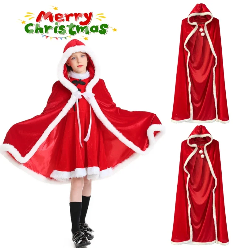 Adults Children Christmas Red Velvet Cloak Cape Costume Party Performance Cosplay Outfit Holiday Festival Celebration Attire
Adults Children Christmas Red Velvet Cloak Cape Costume Party Performance Cosplay Outfit Holiday Festival Celebration Attire