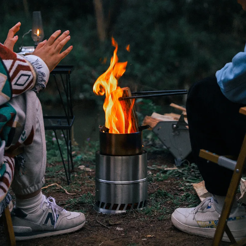 Outdoor portable round wood stove charcoal stove solid alcohol stove thick stainless steel picnic stove large
Outdoor portable round wood stove charcoal stove solid alcohol stove thick stainless steel picnic stove large