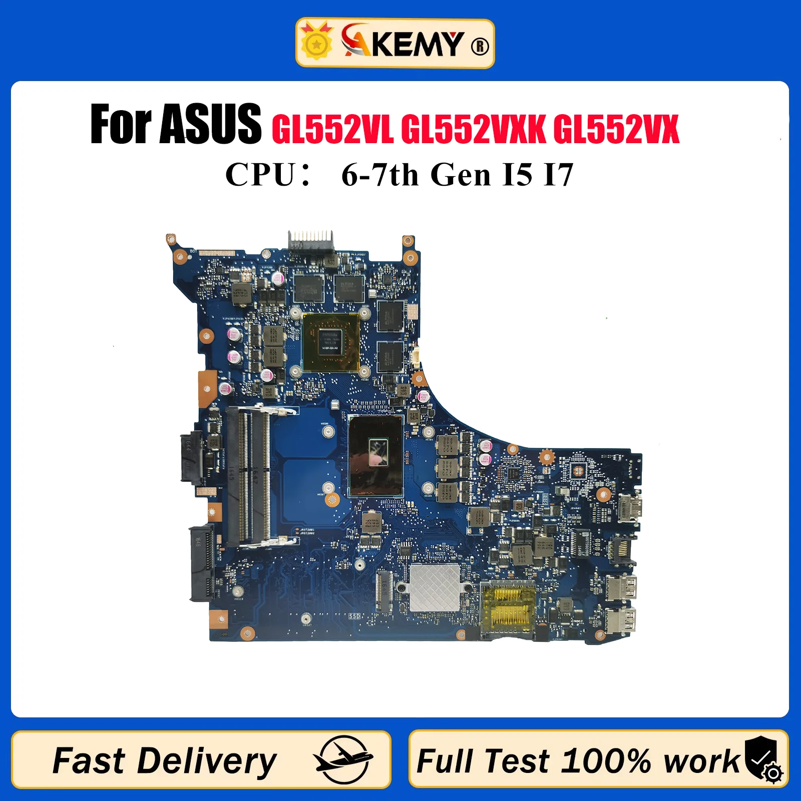 GL552VW Материнская плата для ноутбука ASUS ROG GL552V ZX50V FX-PRO GL552VXK GL552VX Материнская плата для ноутбука с процессором I5 I7 100% тесты OK stk
GL552VW Материнская плата для ноутбука ASUS ROG GL552V ZX50V FX-PRO GL552VXK GL552VX Материнская плата для ноутбука с процессором I5 I7 100% тесты OK stk