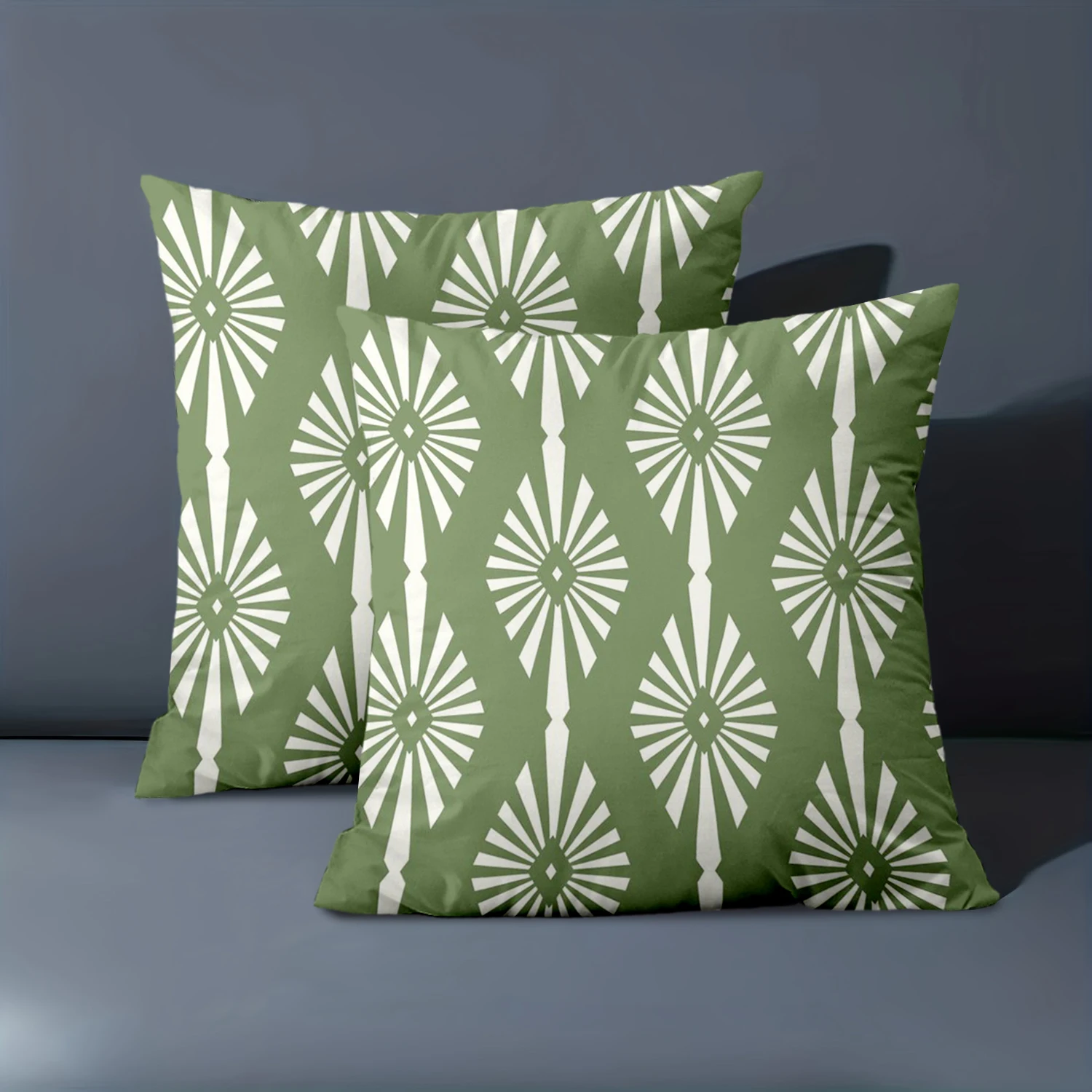 1 Pieces -2D flat printing Green Pillow with White Geometric Pattern Polyester pillowcase sofa decorative cushion cover
1 Pieces -2D flat printing Green Pillow with White Geometric Pattern Polyester pillowcase sofa decorative cushion cover