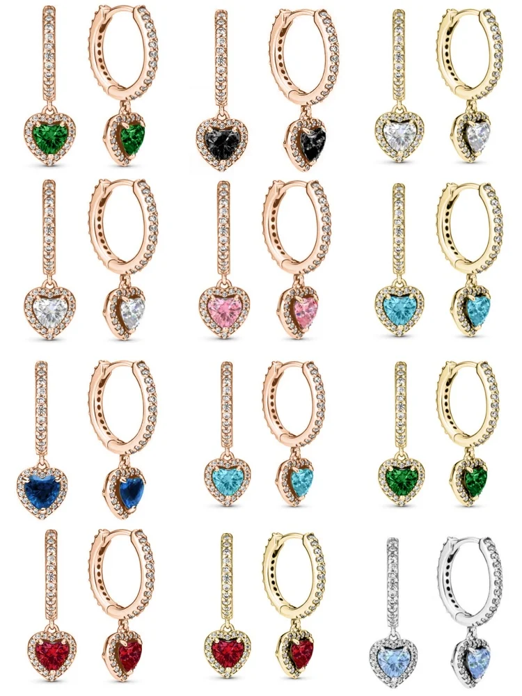 European New 925 Silver, Red, Pink, Green Heart shaped Earrings Suitable for Women's Festival Exquisite Charm Jewelry Gifts
European New 925 Silver, Red, Pink, Green Heart shaped Earrings Suitable for Women's Festival Exquisite Charm Jewelry Gifts