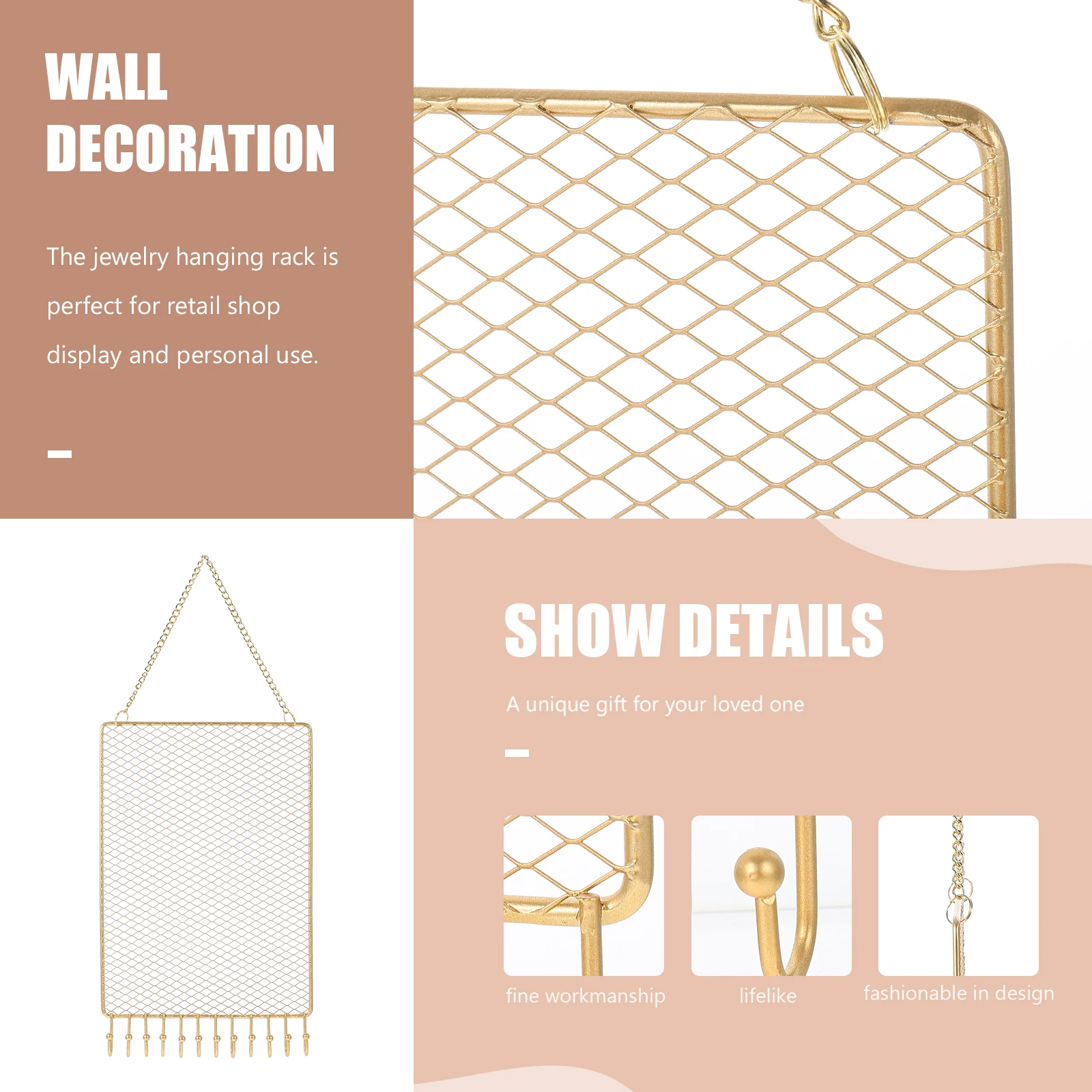 Современная настенная вешалка для украшений из металлической сетки: подставка для серег для эффективного хранения и элегантной демонстрации в спальне или магазине
Современная настенная вешалка для украшений из металлической сетки: подставка для серег для эффективного хранения и элегантной демонстрации в спальне или магазине