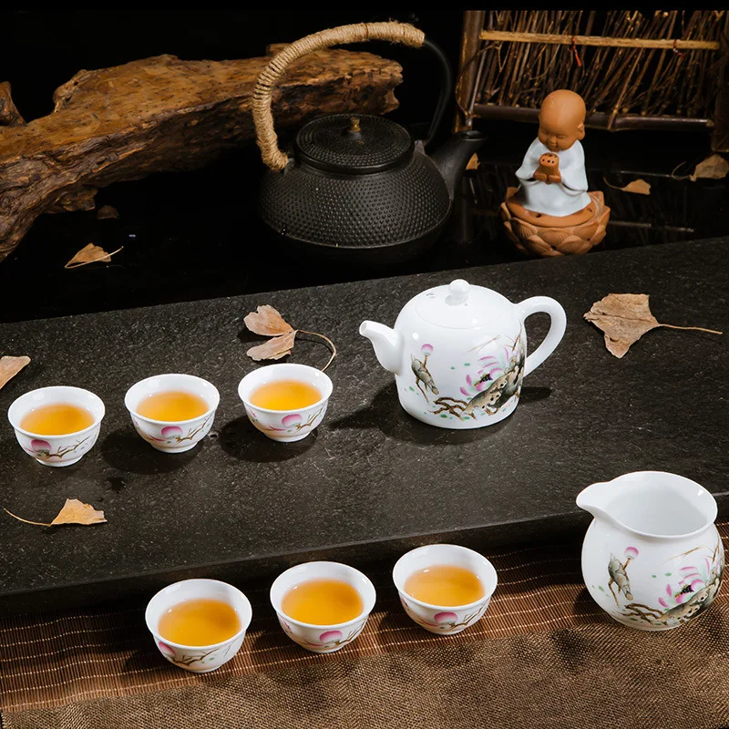 High Quality Jingdezhen Porcelain Set Tea Cup Suit Teapot Maker Household White Ceremony
High Quality Jingdezhen Porcelain Set Tea Cup Suit Teapot Maker Household White Ceremony