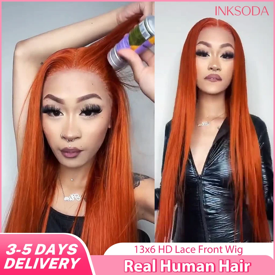 #350 Colored 220% Density 16-36 Inch Orange Ginger 13x6 13x4 HD Lace Frontal Wig Human Hair Bone Straight Transparent Lace Frontal Color Wigs For Women Brazilian Human Hair Colored Wigs Pre-Plucked Prebleached
#350 Colored 220% Density 16-36 Inch Orange Ginger 13x6 13x4 HD Lace Frontal Wig Human Hair Bone Straight Transparent Lace Frontal Color Wigs For Women Brazilian Human Hair Colored Wigs Pre-Plucked Prebleached