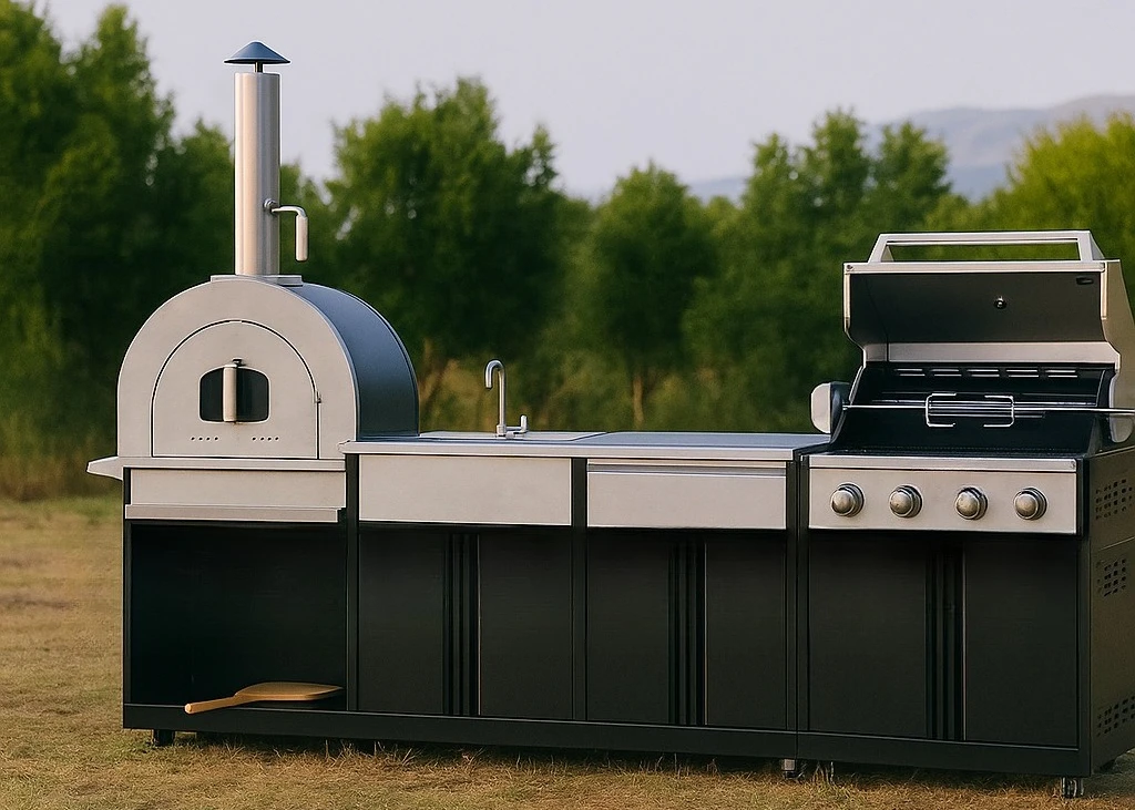 Multi-module multi-function large size remote control outdoor kitchen with shed
Multi-module multi-function large size remote control outdoor kitchen with shed