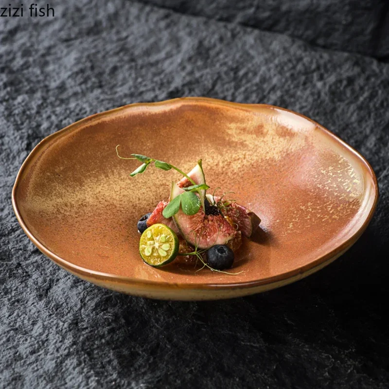 Kiln Changes Retro Ceramic High Legged Plate Seafood Sashimi Plate Sushi Plate Dessert Plates Restaurant Creative Tableware
Kiln Changes Retro Ceramic High Legged Plate Seafood Sashimi Plate Sushi Plate Dessert Plates Restaurant Creative Tableware