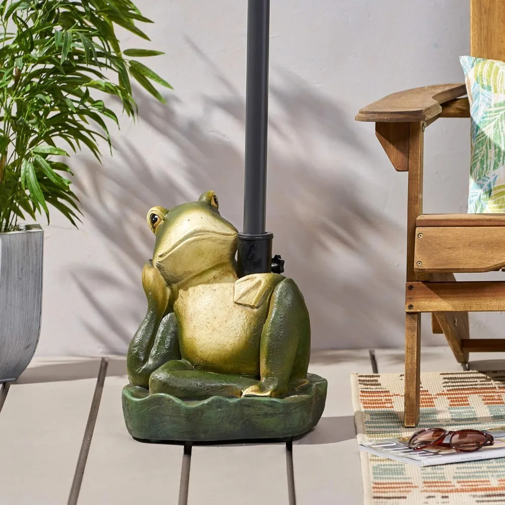 Frog Umbrella Holder Stand: Garden-Themed Resin Frog Prince Sculpture with Lotus Base for Outdoor Patio Decor - Waterproof
Frog Umbrella Holder Stand: Garden-Themed Resin Frog Prince Sculpture with Lotus Base for Outdoor Patio Decor - Waterproof