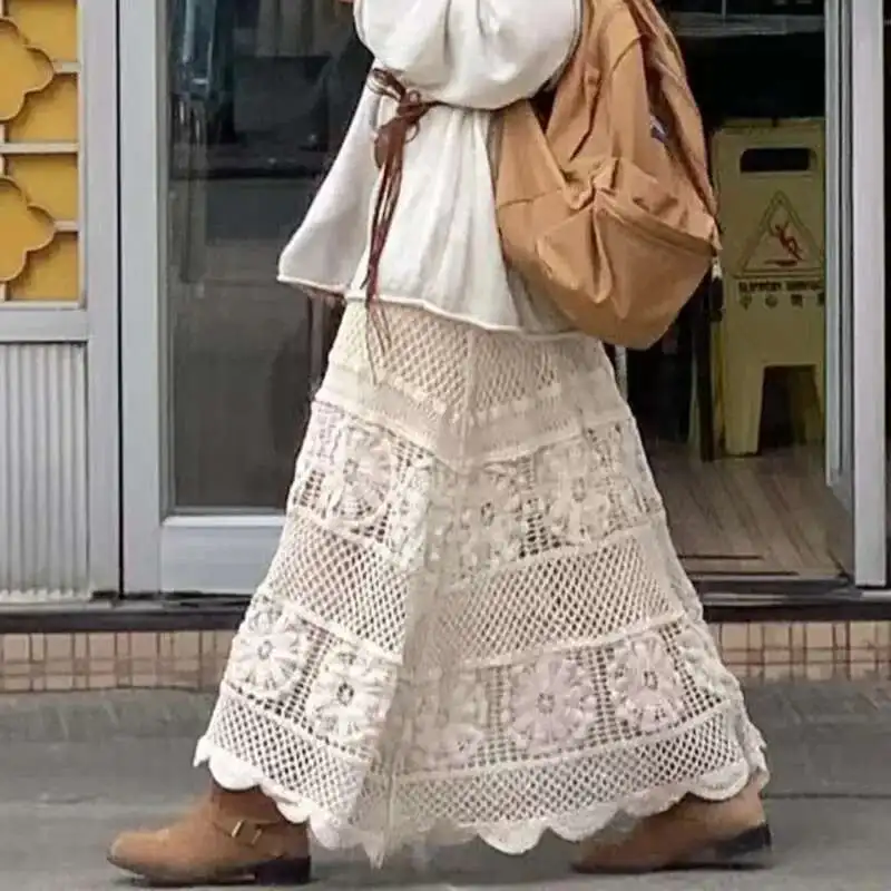 Apricot Hook Flower Hollow Out Elastic Waist Sweet A-line Skirt Women All-match Beautiful Half Skirt Summer
Apricot Hook Flower Hollow Out Elastic Waist Sweet A-line Skirt Women All-match Beautiful Half Skirt Summer