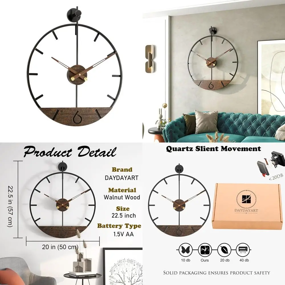 Современные настенные часы с циферблатом из орехового дерева, большие простые настенные часы с металлическим каркасом, бесшумные, без тикания, для декора гостиной, кухни.
Современные настенные часы с циферблатом из орехового дерева, большие простые настенные часы с металлическим каркасом, бесшумные, без тикания, для декора гостиной, кухни.
