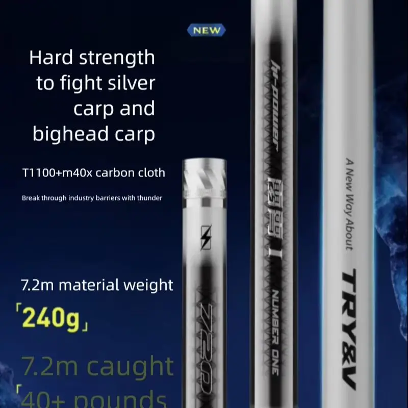 TRY&V LeiXiao-I T1100+M40X Carbon Pole 6H 28-Action ~240g Ultralight Power Long-Cast Sensitive Big Fish Platform Fishing Pole
TRY&V LeiXiao-I T1100+M40X Carbon Pole 6H 28-Action ~240g Ultralight Power Long-Cast Sensitive Big Fish Platform Fishing Pole