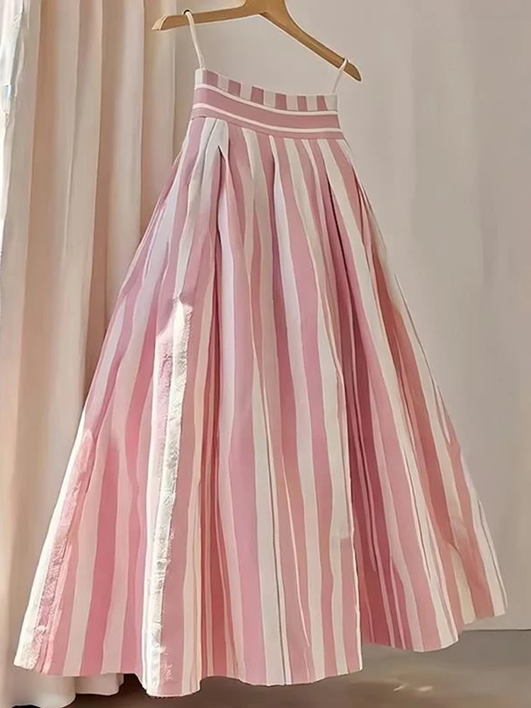 Fashion All Match Skirts High Waist Striped Contrast Color Casual Long Skirt 2025 Spring Summer Elegant A-line Women's Clothing
Fashion All Match Skirts High Waist Striped Contrast Color Casual Long Skirt 2025 Spring Summer Elegant A-line Women's Clothing