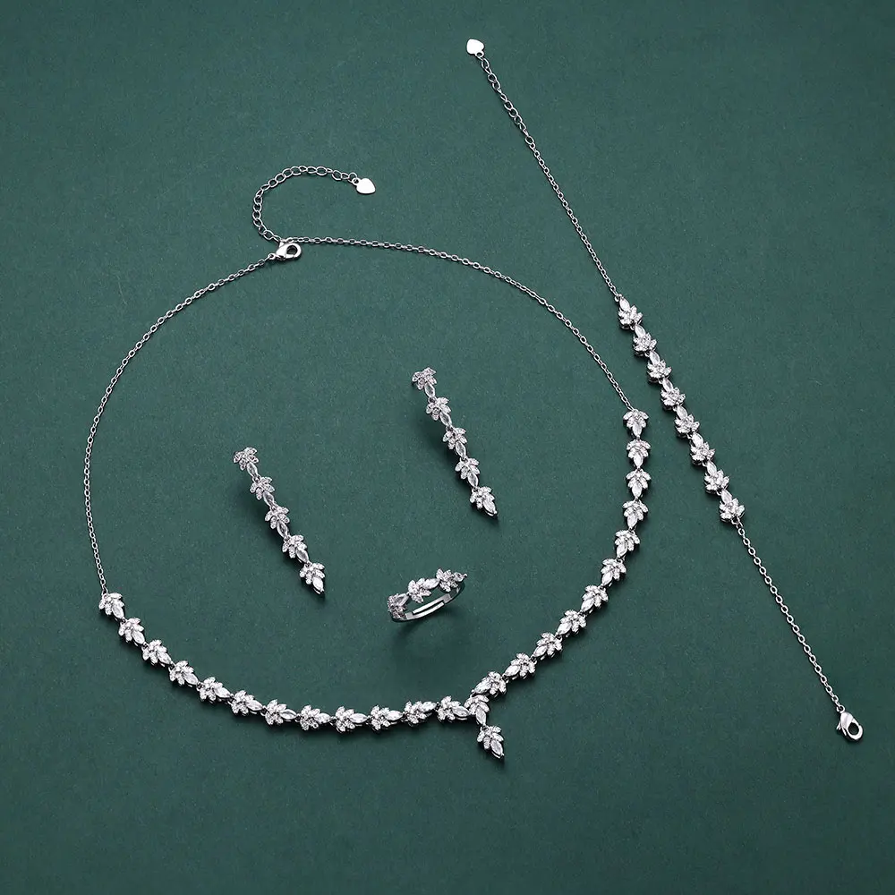4pcs Bridal Zirconia Full Jewelry Sets For Women Party Luxury Dubai Nigeria CZ Crystal Wedding Jewelry Sets
4pcs Bridal Zirconia Full Jewelry Sets For Women Party Luxury Dubai Nigeria CZ Crystal Wedding Jewelry Sets