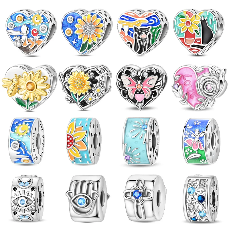 925 Sterling Silver Starry Sky Heart-Shaped Flower Charms Beads For Women Fit Original Bracelet DIY Birthday Party Jewelry Gift
925 Sterling Silver Starry Sky Heart-Shaped Flower Charms Beads For Women Fit Original Bracelet DIY Birthday Party Jewelry Gift