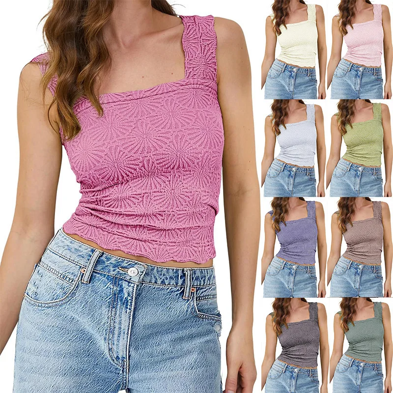 Women Square Neck Ribbed Tank Tops Sleeveless Wide Strap Flower Going Out Crop Tops 2025 Fashion Summer Casual Slim Solid Vest
Women Square Neck Ribbed Tank Tops Sleeveless Wide Strap Flower Going Out Crop Tops 2025 Fashion Summer Casual Slim Solid Vest