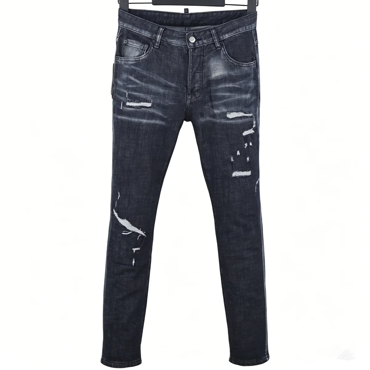 6074 Four Seasons New Men's Jeans Washed Ripped Patch Paint Slim-fit Small Straight Black Jeans for Men
6074 Four Seasons New Men's Jeans Washed Ripped Patch Paint Slim-fit Small Straight Black Jeans for Men