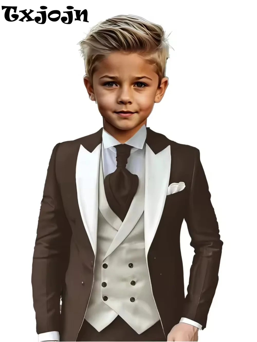 Handsome Kids Suit Set 3 Pieces Banquet Party Wear High Quality Boys Peak Lapel Suit Wedding Ring Bearer Outfit Plus Size Tuxed
Handsome Kids Suit Set 3 Pieces Banquet Party Wear High Quality Boys Peak Lapel Suit Wedding Ring Bearer Outfit Plus Size Tuxed