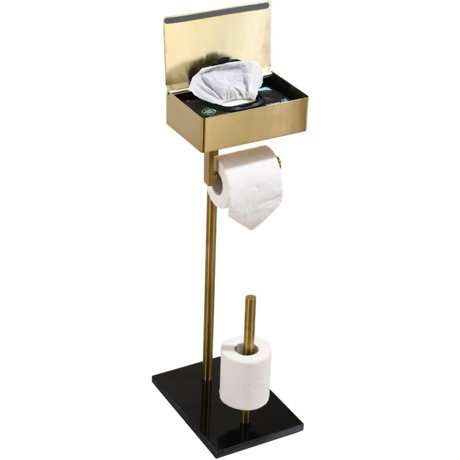 Gold Toilet Paper Holder Free Standing Toilet Paper Holder with Storage - Toilet Paper Stand and Tissue Holder for Bathroom
Gold Toilet Paper Holder Free Standing Toilet Paper Holder with Storage - Toilet Paper Stand and Tissue Holder for Bathroom