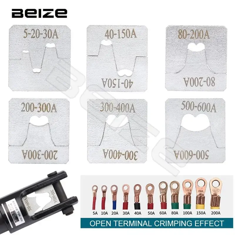 Hydraulic Crimping Die Size Range 5A-600A for YQK-240/300 Hydraulic Crimping Pliers Hydraulic Crimping Tool
Hydraulic Crimping Die Size Range 5A-600A for YQK-240/300 Hydraulic Crimping Pliers Hydraulic Crimping Tool