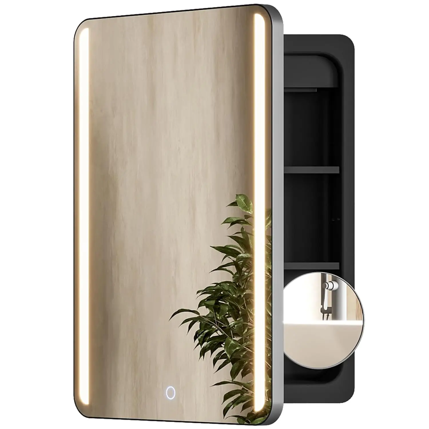 18x26in LED Lighted Medicine Cabinet Mirror Bathroom Wall Mounted Recessed 3X Magnifying Adjustable Shelves Modern, Customized
18x26in LED Lighted Medicine Cabinet Mirror Bathroom Wall Mounted Recessed 3X Magnifying Adjustable Shelves Modern, Customized