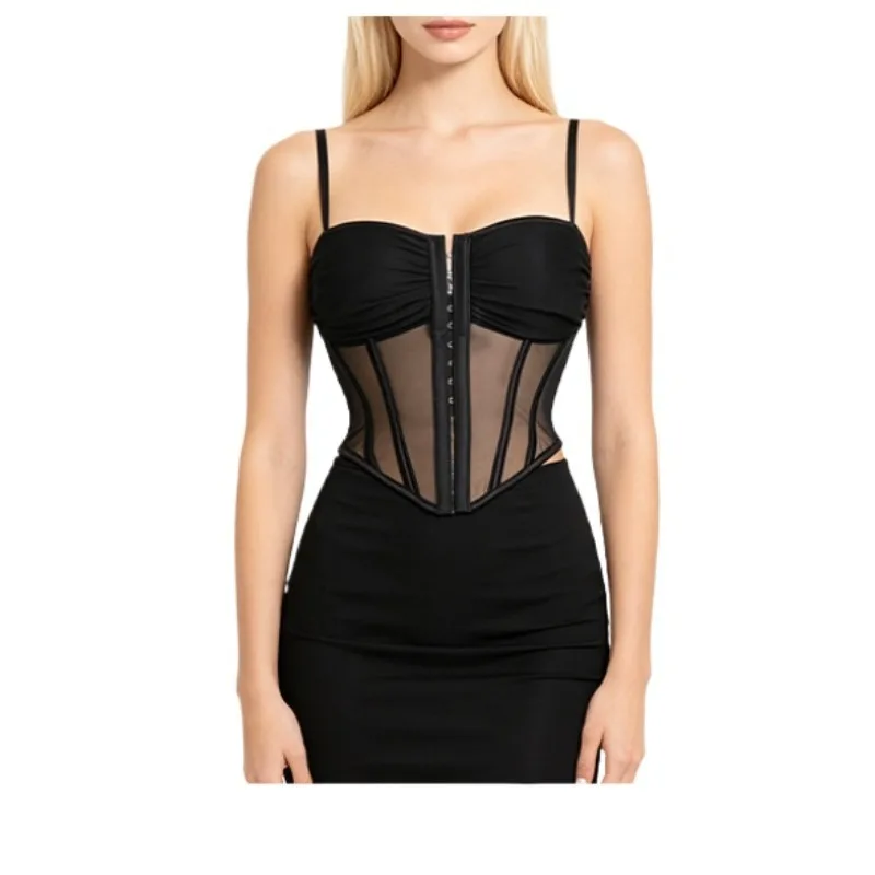 Women Transparent Mesh Corset Top Sexy Spaghetti Strap Bustier Waist Cincher Party Top
Women Transparent Mesh Corset Top Sexy Spaghetti Strap Bustier Waist Cincher Party Top