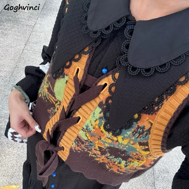 Lace-up Design Sweater Vest for Women Young Trendy Casual All-match Layering Lazy Style Korean Fashion Retro Ins V-neck Mujer
Lace-up Design Sweater Vest for Women Young Trendy Casual All-match Layering Lazy Style Korean Fashion Retro Ins V-neck Mujer