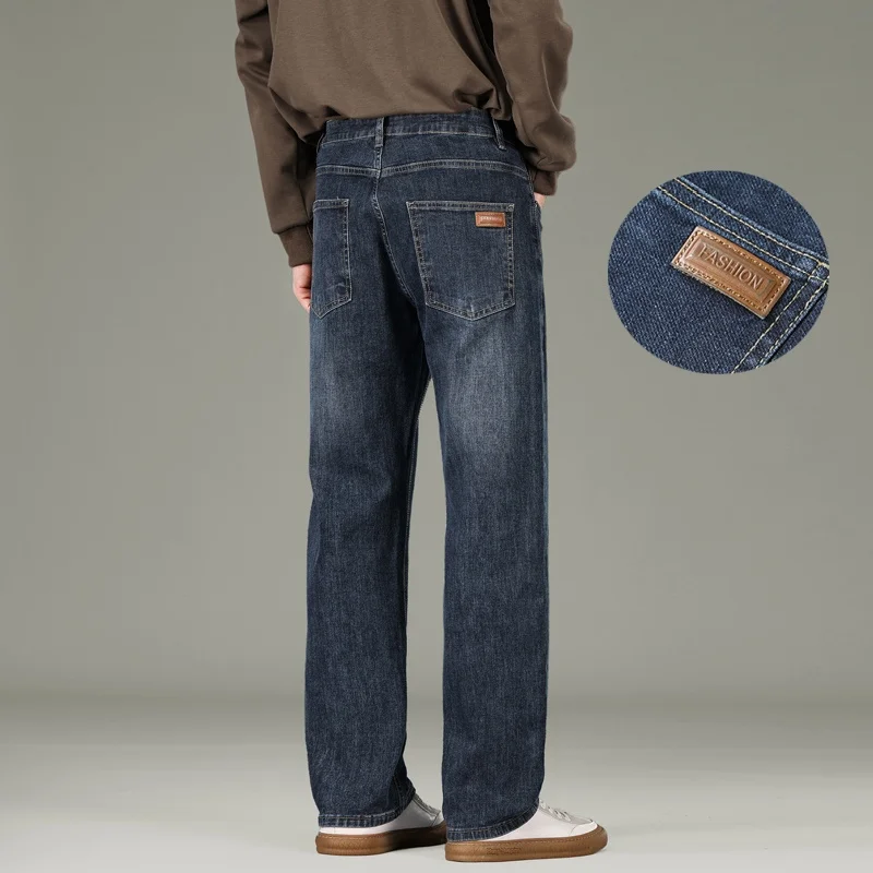 Осень-зима 2024, новые мужские эластичные прямые джинсы, высококачественные деловые повседневные брюки, брендовые модные мужские черные, синие
Осень-зима 2024, новые мужские эластичные прямые джинсы, высококачественные деловые повседневные брюки, брендовые модные мужские черные, синие