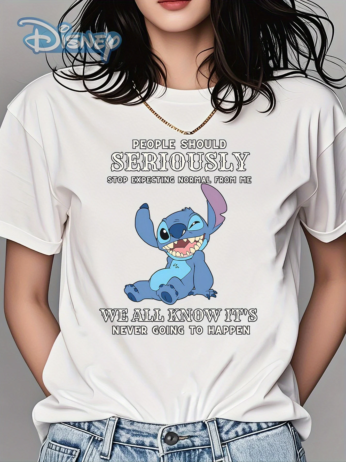 Disney New Stitch Cute Cartoon Letter Printed T-shirt for Women Summer Plus Size Unisex Loose Casual Versatile Short Sleeved Top
Disney New Stitch Cute Cartoon Letter Printed T-shirt for Women Summer Plus Size Unisex Loose Casual Versatile Short Sleeved Top