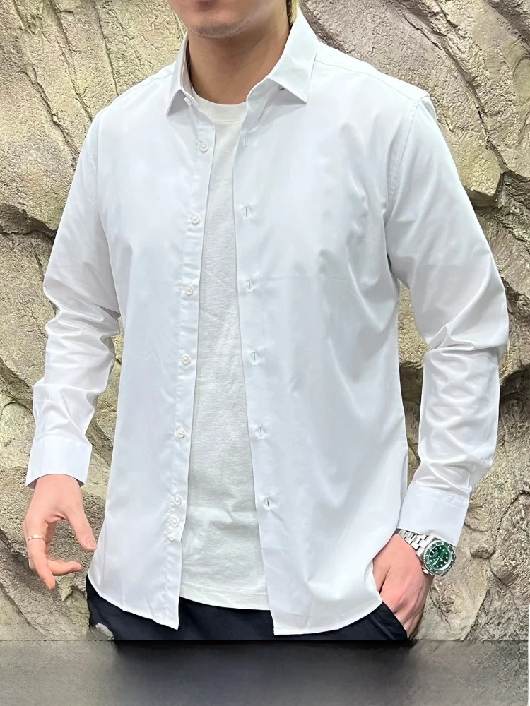 Versatile White irt Long Sve Classic Collar Men's Clothing Breathable Casual Sle Pure Color Button Closure
Versatile White irt Long Sve Classic Collar Men's Clothing Breathable Casual Sle Pure Color Button Closure