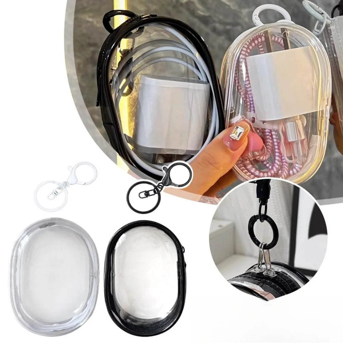Storage Bag for Organizing Data Cables Earphone Chargers Key Portable Transparent Storage Blind Box Doll Transparent Display Bag
Storage Bag for Organizing Data Cables Earphone Chargers Key Portable Transparent Storage Blind Box Doll Transparent Display Bag