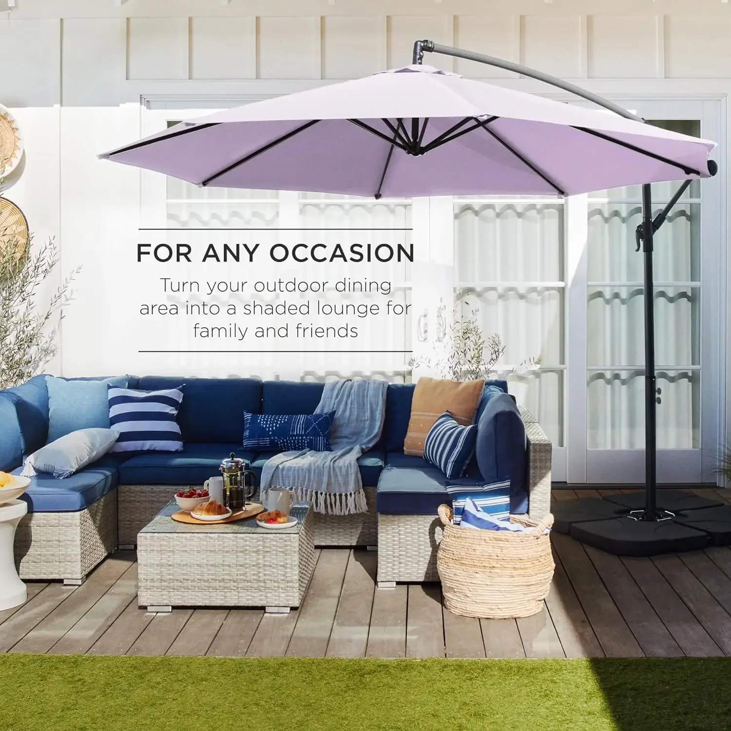 10ft Offset Hanging Market Patio Umbrella w/Easy Tilt Adjustment, Polyester Shade,8 Ribs for Backyard, Poolside, Lawn and Garden
10ft Offset Hanging Market Patio Umbrella w/Easy Tilt Adjustment, Polyester Shade,8 Ribs for Backyard, Poolside, Lawn and Garden