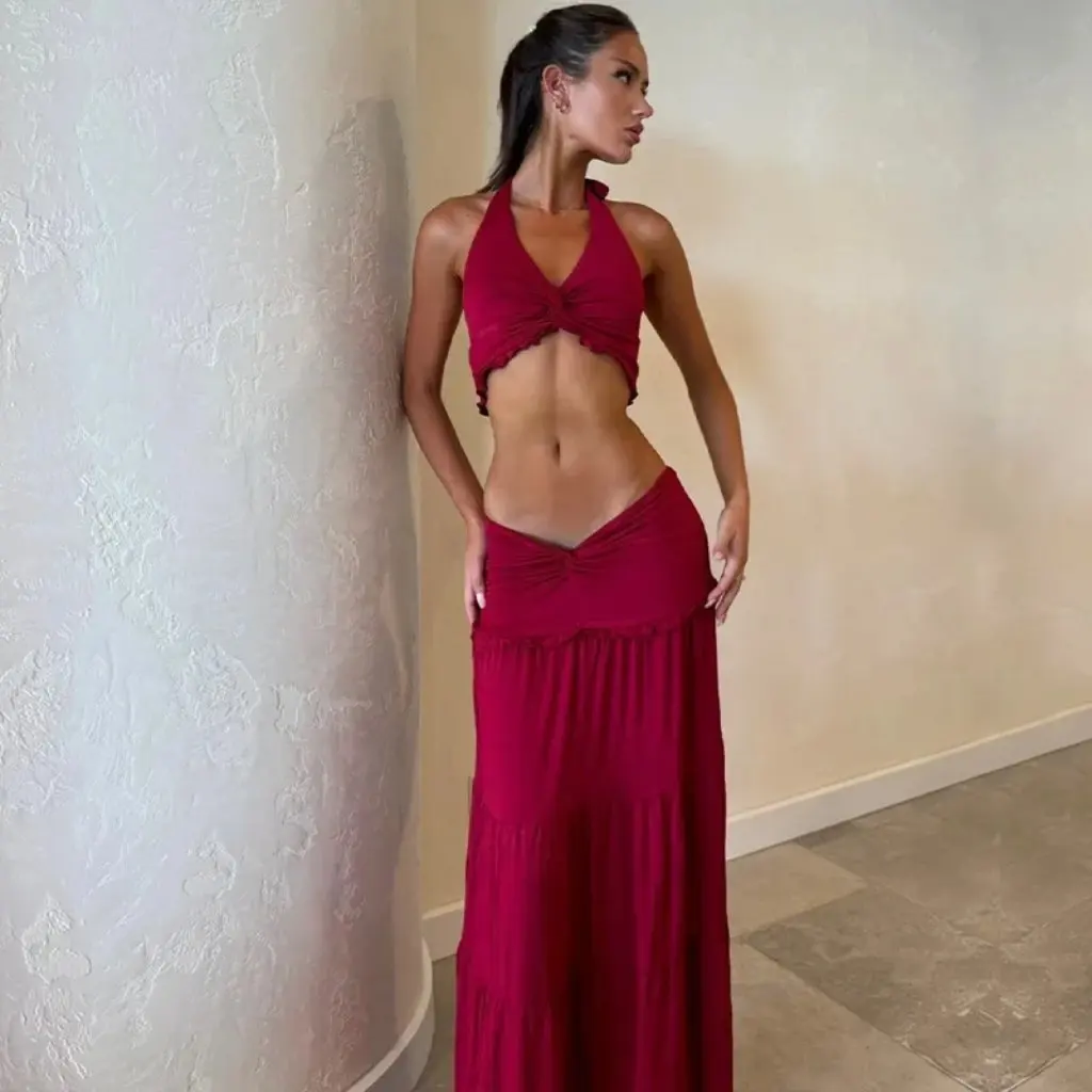 Весенний женский сексуальный полый плиссированный топ с юбкой, костюм в европейском и американском стиле, модный темпераментный женский комплект
Весенний женский сексуальный полый плиссированный топ с юбкой, костюм в европейском и американском стиле, модный темпераментный женский комплект