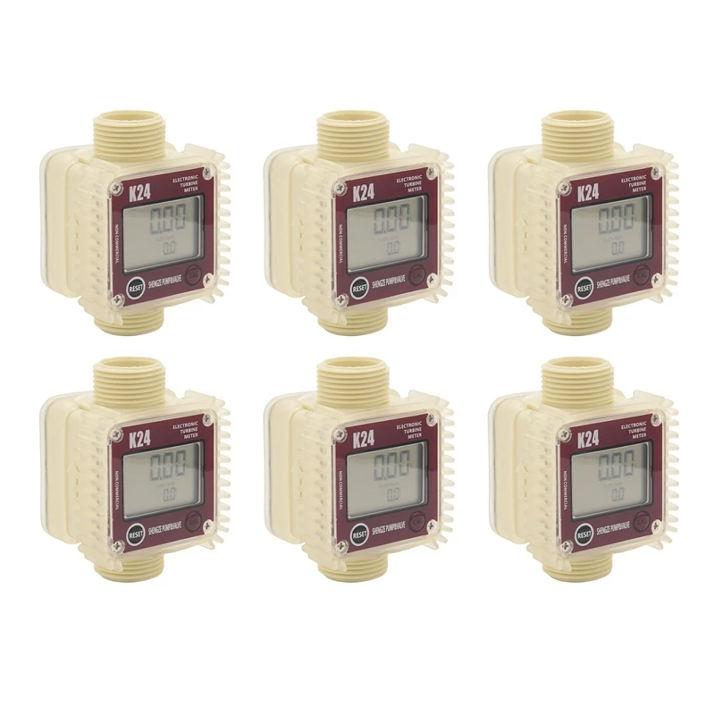 6X K24 Turbine Digital Oil Fuel Flow Meter Gauge For Chemicals Liquid Water
6X K24 Turbine Digital Oil Fuel Flow Meter Gauge For Chemicals Liquid Water