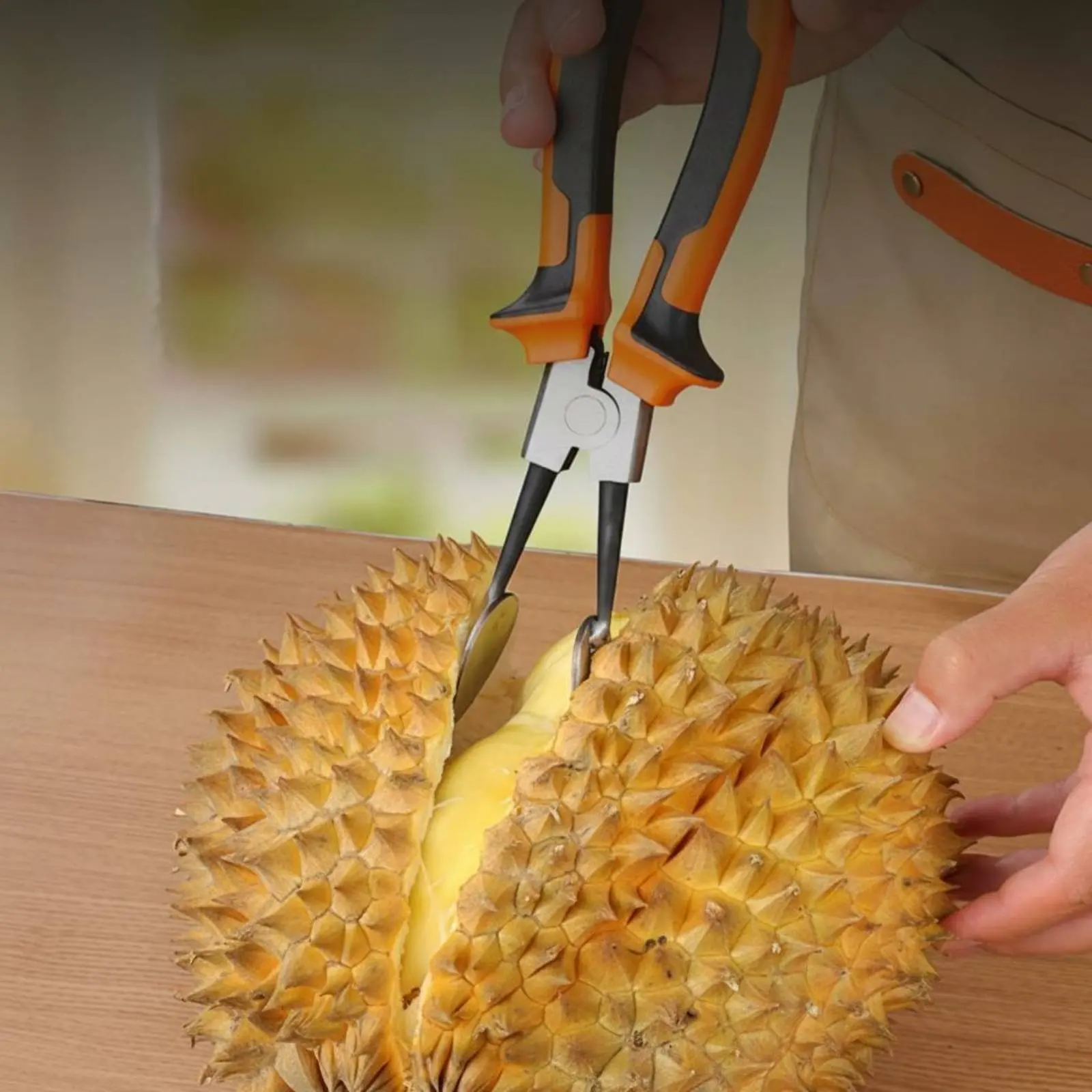 Durian Opener Labor Saving Durian Shell Opener Easy to Use Elastic Loaded for Elderly, Commercial, Restaurant
Durian Opener Labor Saving Durian Shell Opener Easy to Use Elastic Loaded for Elderly, Commercial, Restaurant