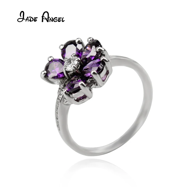 JADE ANGEL Luxury New Design Flower With Purple Zircon Stone Real 925 Sterling Silver Rings for Women Fine Jewelry Accessories
JADE ANGEL Luxury New Design Flower With Purple Zircon Stone Real 925 Sterling Silver Rings for Women Fine Jewelry Accessories